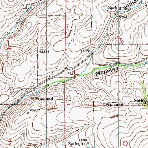 Topographic Map of Williams Creek, OR
