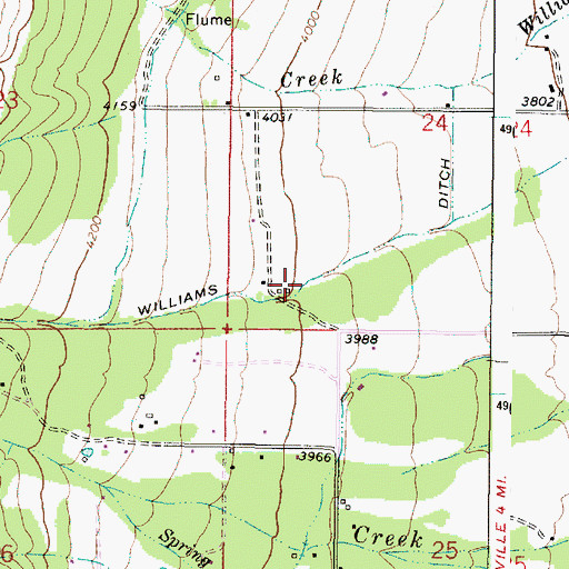 Topographic Map of Williams Ditch, OR