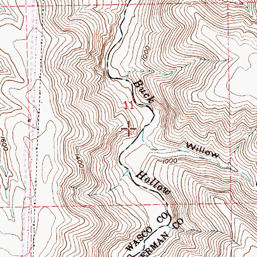 Topographic Map of Willow Canyon, OR