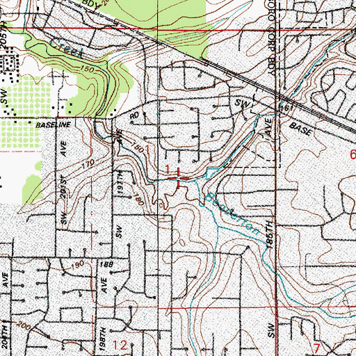 Topographic Map of Willow Creek, OR