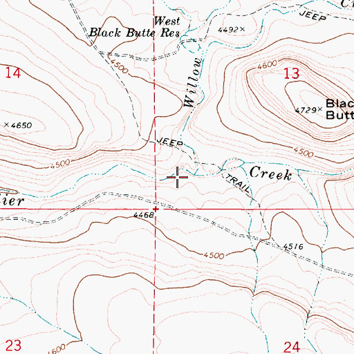 Topographic Map of Willow Creek, OR
