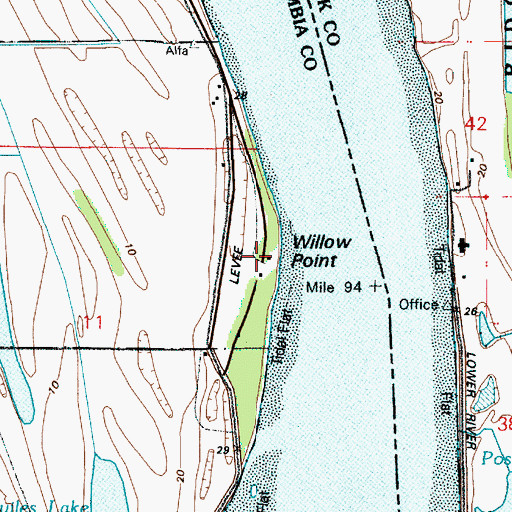 Topographic Map of Willow Point, OR