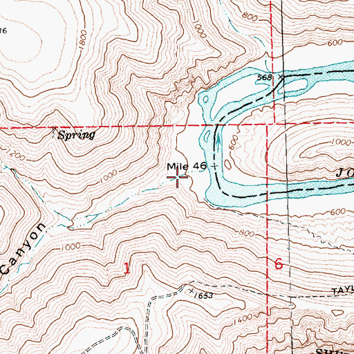 Topographic Map of Willow Spring Canyon, OR