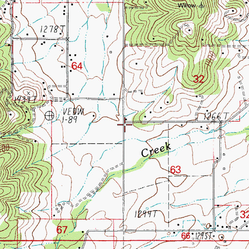 Topographic Map of Willow Springs School, OR
