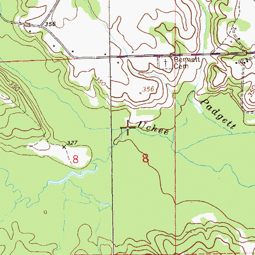 Topographic Map of Adams Branch, AL