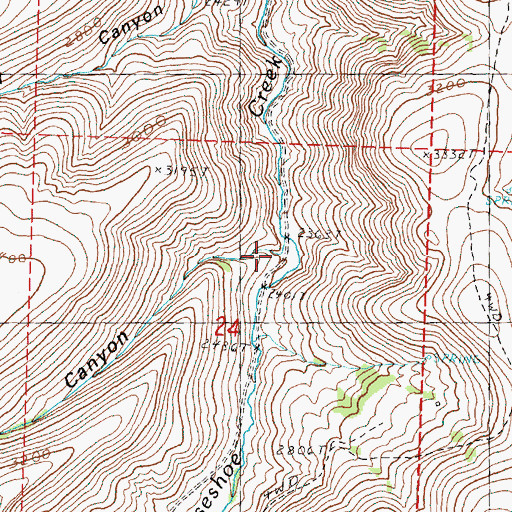Topographic Map of Wills Canyon, OR