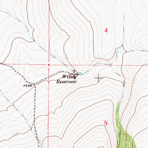 Topographic Map of Wilsey Reservoir, OR