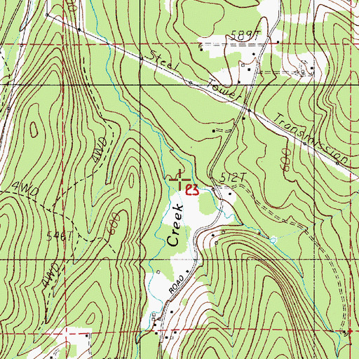 Topographic Map of Wilson Creek, OR