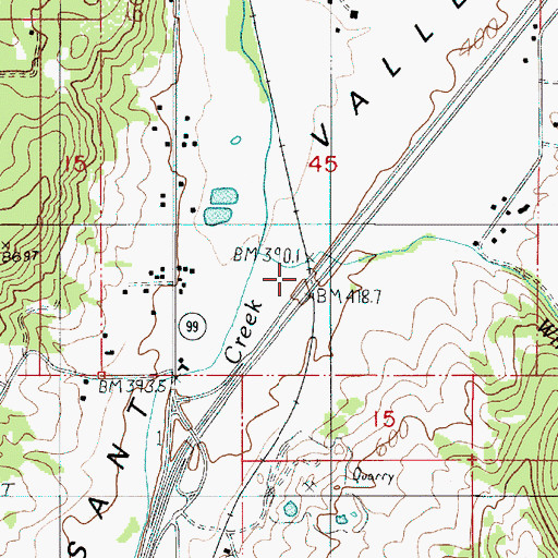 Topographic Map of Wilson Creek, OR