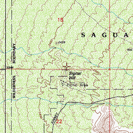 Topographic Map of Signal Hill, AZ