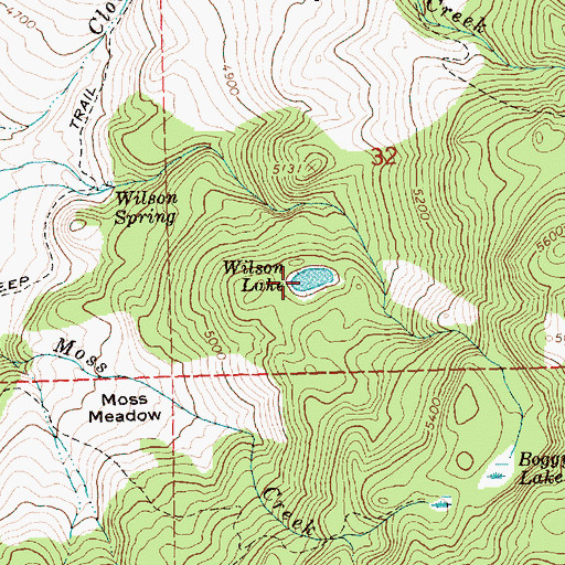 Topographic Map of Wilson Lake, OR
