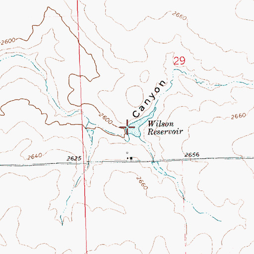 Topographic Map of Wilson Reservoir, OR