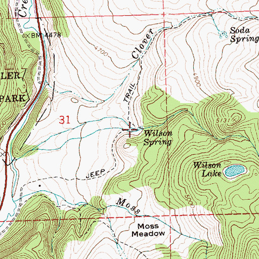 Topographic Map of Wilson Spring, OR