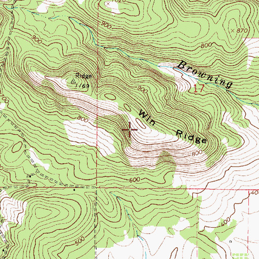 Topographic Map of Win Ridge, OR