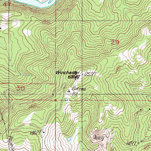 Topographic Map of Winchester Baldy, OR