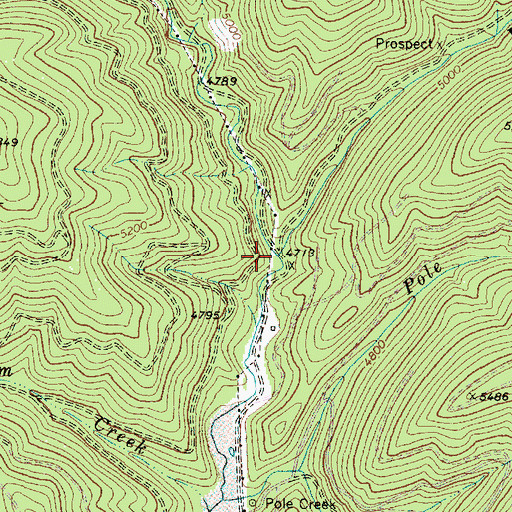 Topographic Map of Wind Creek, OR