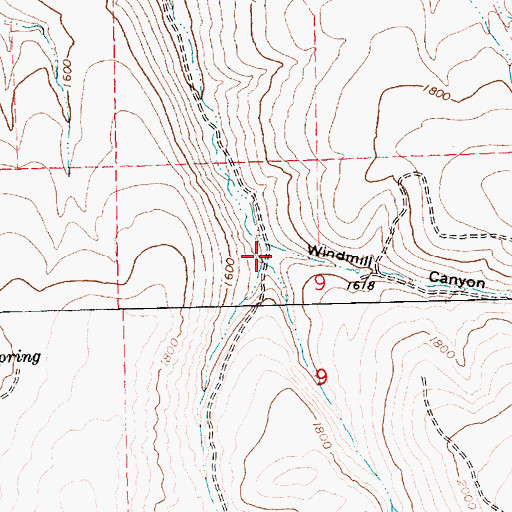 Topographic Map of Windmill Canyon, OR