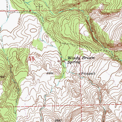 Topographic Map of Windy Brown Spring, OR