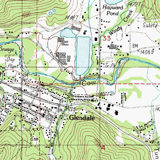 Topographic Map of Windy Creek, OR
