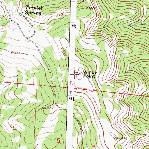 Topographic Map of Windy Point, OR