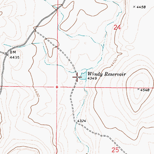 Topographic Map of Windy Reservoir, OR