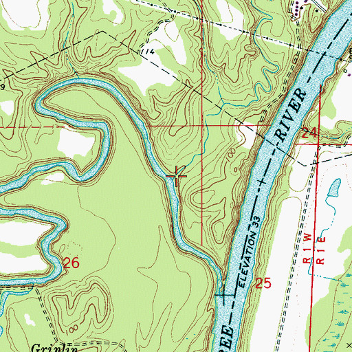 Topographic Map of Adams Creek, AL