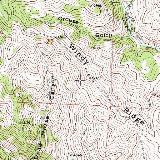 Topographic Map of Windy Ridge, OR