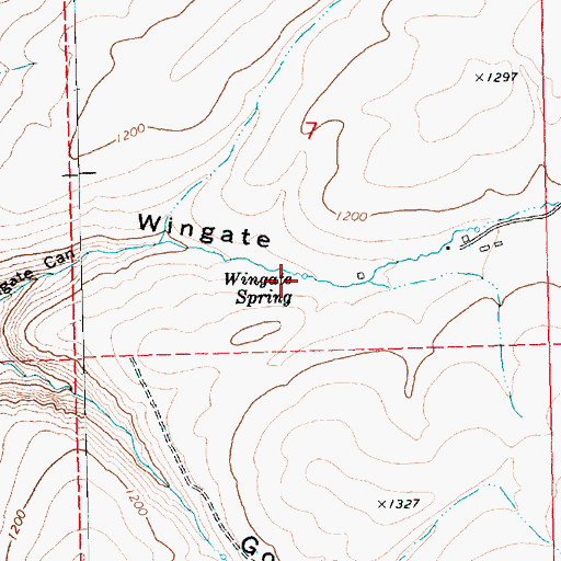 Topographic Map of Wingate Spring, OR