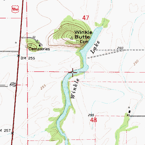 Topographic Map of Winkle Lake, OR