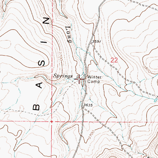 Topographic Map of Winter Camp, OR