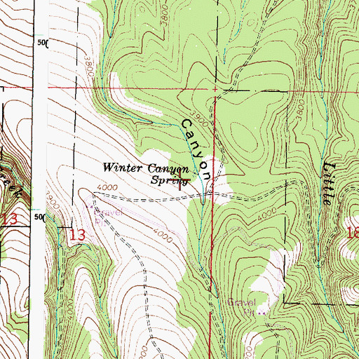 Topographic Map of Winter Canyon Spring, OR