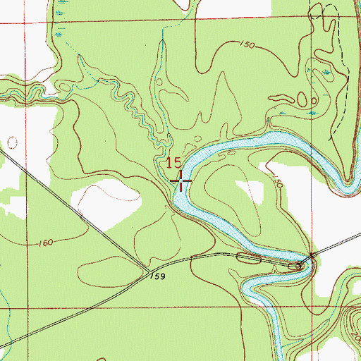 Topographic Map of Adams Creek, AL