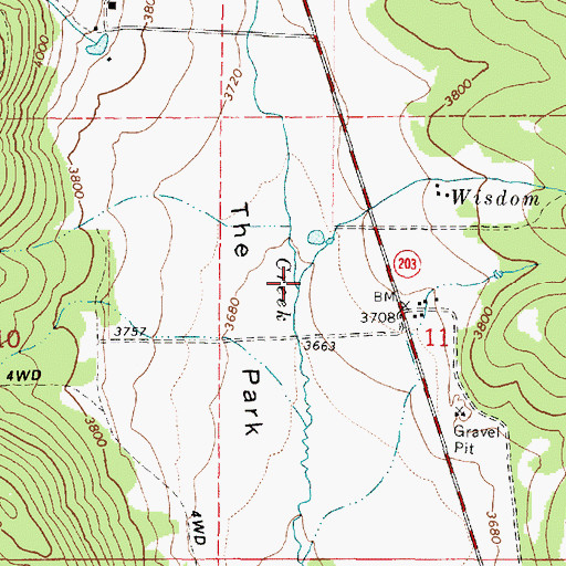 Topographic Map of Wisdom Creek, OR