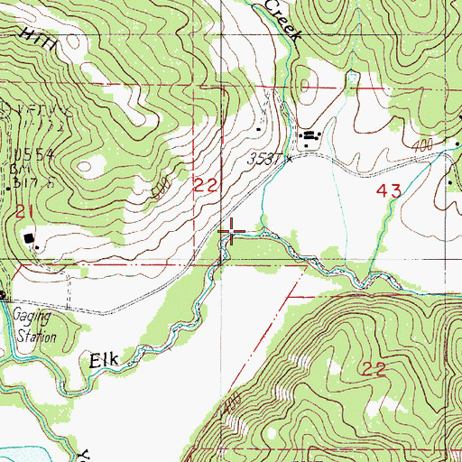 Topographic Map of Wise Creek, OR