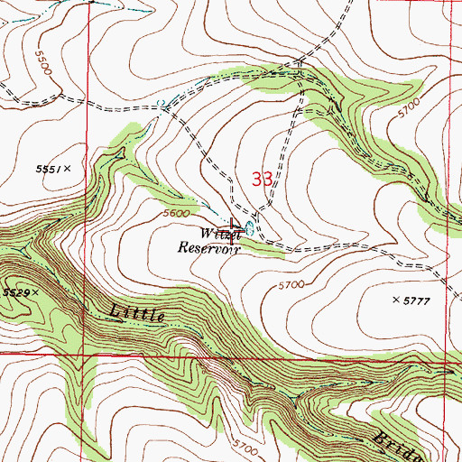Topographic Map of Witzel Reservoir, OR