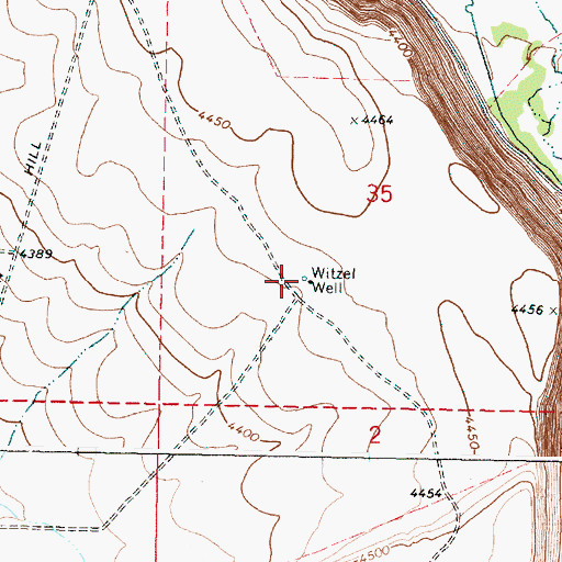 Topographic Map of Witzel Well, OR