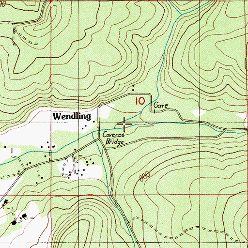 Topographic Map of Wolf Creek, OR