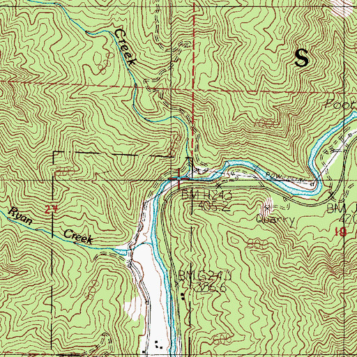 Topographic Map of Wolf Creek, OR