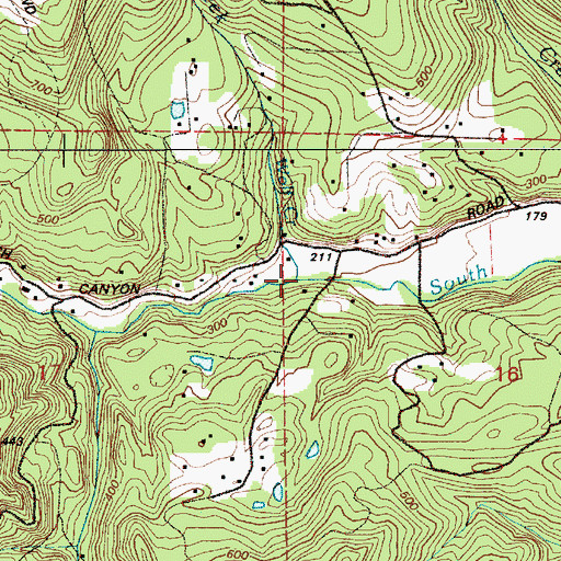 Topographic Map of Wolf Creek, OR