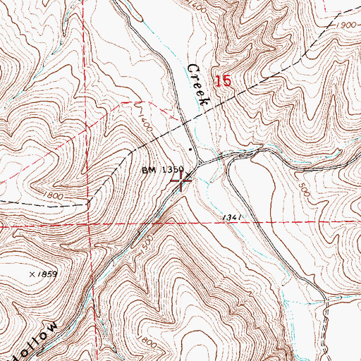 Topographic Map of Wolf Hollow, OR