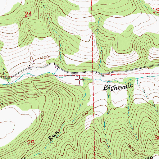 Topographic Map of Wolf Run, OR