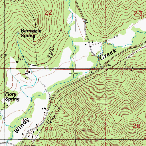 Topographic Map of Wood Creek, OR