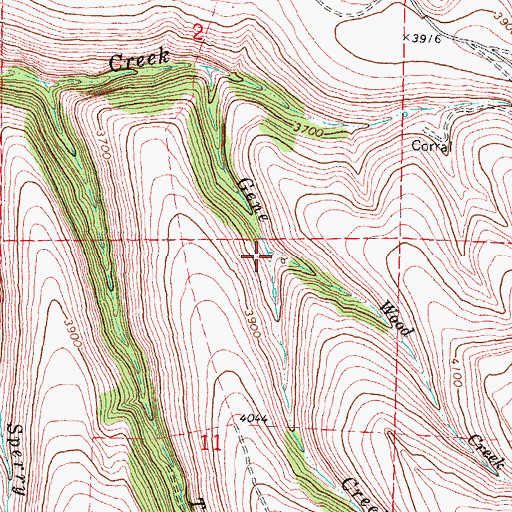 Topographic Map of Wood Creek, OR