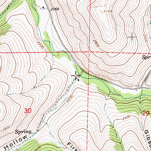 Topographic Map of Wood Hollow, OR