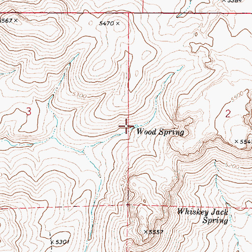 Topographic Map of Wood Spring, OR