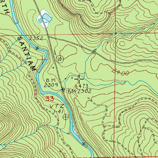 Topographic Map of Woodpecker Creek, OR