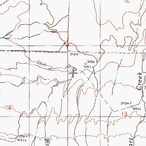 Topographic Map of Woods Creek, OR