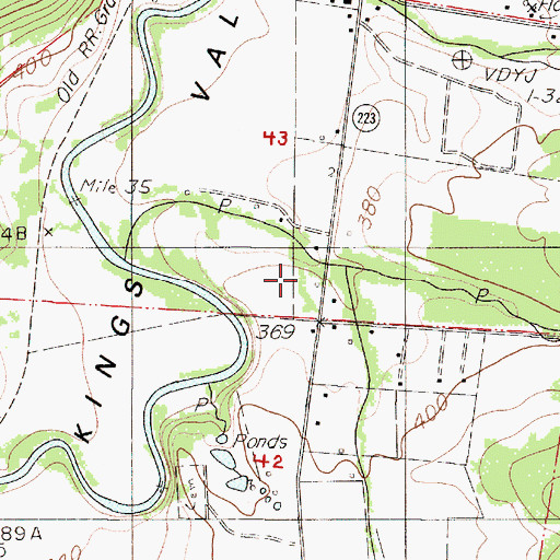 Topographic Map of Woods Creek, OR