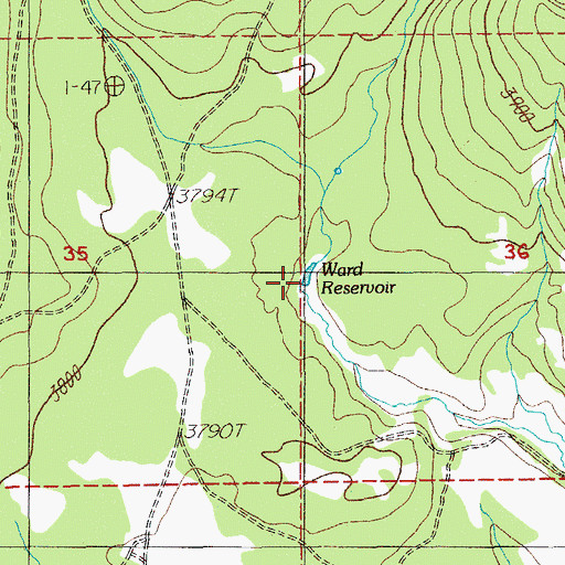 Topographic Map of Word Reservoir, OR
