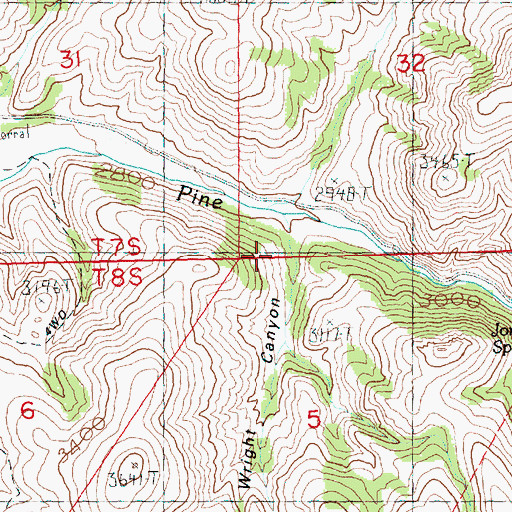 Topographic Map of Wright Canyon, OR